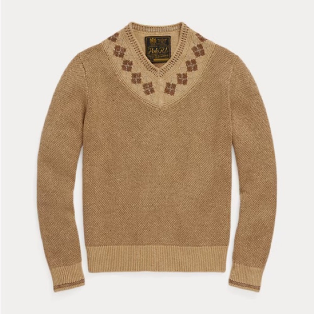 Argyle-Trim Linen-Silk Cricket Sweater
Polo Ralph Lauren
